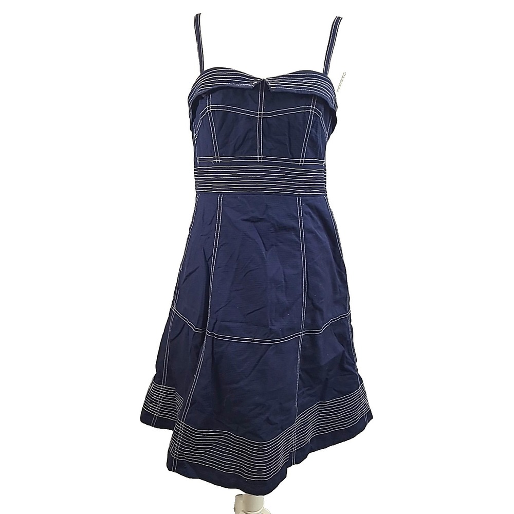 Anthropologie Maeve Sailor Dress Sz 6 Navy Blue - Picture 2 of 15